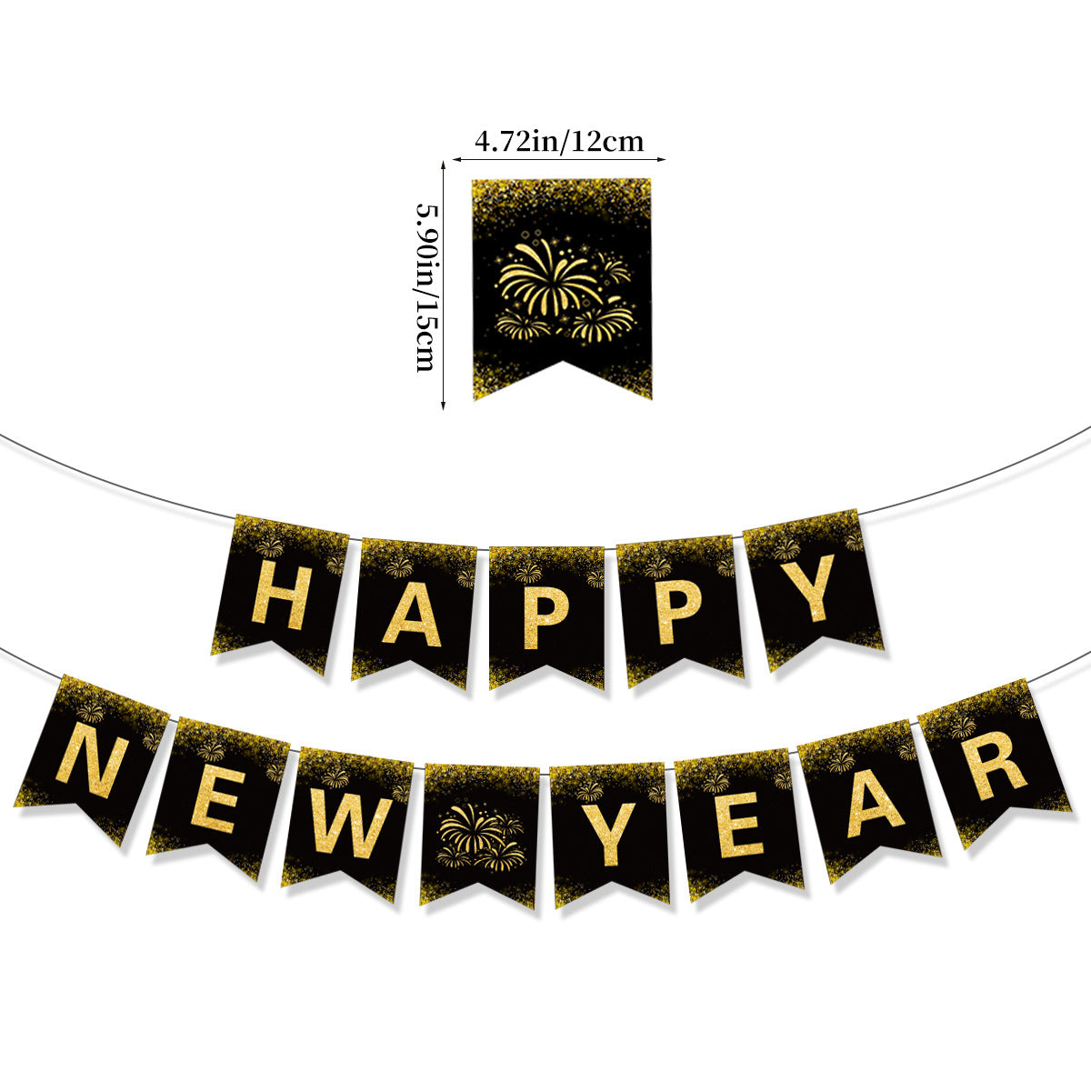 Wholesale 2024 Happy New Year Paper Flag Balloon Set